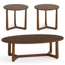 Nesting Coffee Table Set of 3 with Wood Veneered Top and Solid Rubber Wood Legs for Living Room by LJGDeals