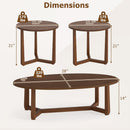 Nesting Coffee Table Set of 3 with Wood Veneered Top and Solid Rubber Wood Legs for Living Room by DirectDeals