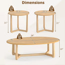 Nesting Coffee Table Set of 3 with Wood Veneered Top and Solid Rubber Wood Legs for Living Room by DirectDeals
