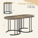 Nesting Coffee Table Set of 3 with Faux Marble Top by LJGDeals
