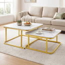 Nesting Coffee Table Set of 2 with Faux Marble Top by LJGDeals