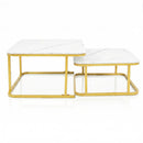 Nesting Coffee Table Set of 2 with Faux Marble Top by LJGDeals