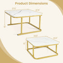 Nesting Coffee Table Set of 2 with Faux Marble Top by DirectDeals
