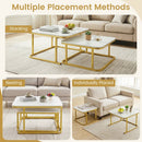 Nesting Coffee Table Set of 2 with Faux Marble Top by LJGDeals