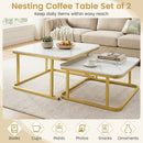 Nesting Coffee Table Set of 2 with Faux Marble Top by DirectDeals