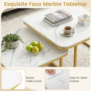 Nesting Coffee Table Set of 2 with Faux Marble Top by LJGDeals