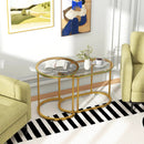 Nesting Coffee Table Set of 2 with Tempered Glass Tabletop-Golden by LJGDeals