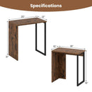 2-in-1 Nesting Coffee Table Set of 2 for Living Room and Bedroom-Rustic Brown by LJGDeals