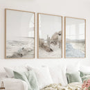 3 Piece Coastal Landscape. Waves, Surfers, Beach Pathway