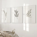 Vintage Floral 3 Piece Wall Art. Rustic Botanical Posters by Wall Art Set