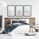 Coastal Boho Wall Art. Beach Pampas Grass, Blue Ocean Waves by Wall Art Set