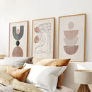 Boho Abstract Woman Wall Art Set. Neutral Tones by Wall Art Set