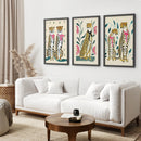 Funny Leopard Set. Modern Wall Art Prints. Beige & Pink by Wall Art Set