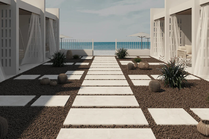 Nexos White Outdoor Porcelain Pavers Thickness 3/4" (2cm) - Full TruckLoad