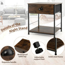 2 Tiers Nightstand with Open Storage Shelf for Living Room Bedroom by LJGDeals