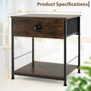 2 Tiers Nightstand with Open Storage Shelf for Living Room Bedroom by DirectDeals