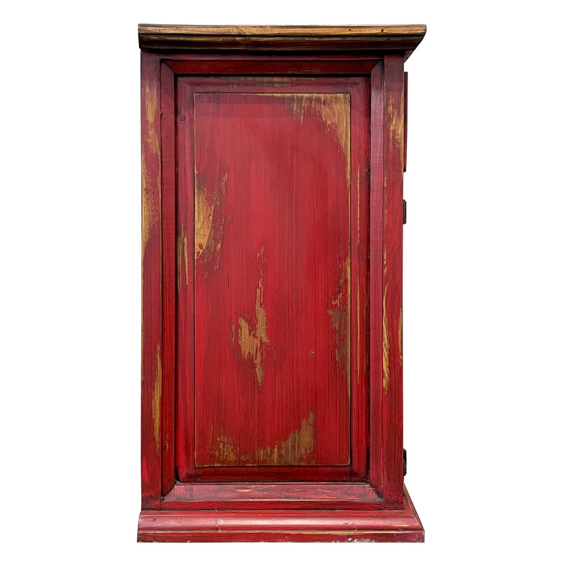 Traditional Small Rustic Nightstand Oldie Red, photo 5 of 9