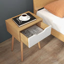 Set of 1/2 Modern Nightstand with Storage Drawer for Bedroom Living Room by LJGDeals