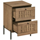 Nightstand Mid Century Modern End Table with Storage Drawers-Rustic Brown by LJGDeals