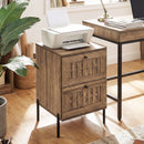 Nightstand Mid Century Modern End Table with Storage Drawers-Rustic Brown
