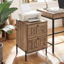 Nightstand Mid Century Modern End Table with Storage Drawers-Rustic Brown by LJGDeals