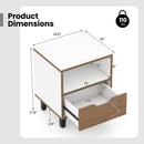 Nightstand with Drawer and Open Storage Shelf for Bedroom-White