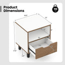 Nightstand with Drawer and Open Storage Shelf for Bedroom-White by LJGDeals