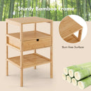 Bamboo Nightstand with Storage Drawer and Slatted Shelf by LJGDeals