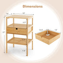 Bamboo Nightstand with Storage Drawer and Slatted Shelf by LJGDeals