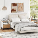 Nightstand Set of 2 with Drawer and Open Storage Shelf for Bedroom-White by LJGDeals