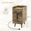 Nightstand Side Tables with 2 Drawers and 2 USB Ports by LJGDeals