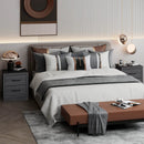 Wood Compact Floor Nightstand with Storage Drawers by LJGDeals