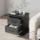 Wood Compact Floor Nightstand with Storage Drawers by LJGDeals