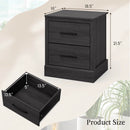 Wood Compact Floor Nightstand with Storage Drawers by LJGDeals