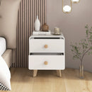 Nightstand with 2 Drawers Solid Rubber Wood Legs by LJGDeals