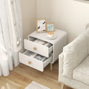 Nightstand with 2 Drawers Solid Rubber Wood Legs by LJGDeals