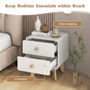 Nightstand with 2 Drawers Solid Rubber Wood Legs by LJGDeals