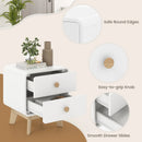 Nightstand with 2 Drawers Solid Rubber Wood Legs by LJGDeals