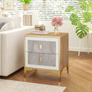Nightstand with 2 Pull-out Drawers for Living Room Bedroom by LJGDeals
