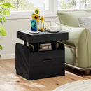 Nightstand with Charging Station Modern Bedside Table for Living Room Bedroom Office by LJGDeals