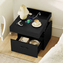 Nightstand with Charging Station Modern Bedside Table for Living Room Bedroom Office by LJGDeals
