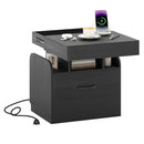 Nightstand with Charging Station Modern Bedside Table for Living Room Bedroom Office by LJGDeals