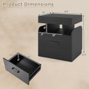Nightstand with Charging Station Modern Bedside Table for Living Room Bedroom Office by LJGDeals