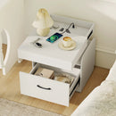 Nightstand with Charging Station Modern Bedside Table for Living Room Bedroom Office by LJGDeals
