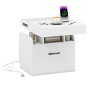Nightstand with Charging Station Modern Bedside Table for Living Room Bedroom Office by LJGDeals