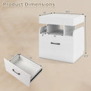 Nightstand with Charging Station Modern Bedside Table for Living Room Bedroom Office by LJGDeals