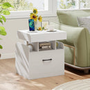 Nightstand with Charging Station Modern Bedside Table for Living Room Bedroom Office by LJGDeals