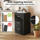 Nightstand with Charging Station End Table with 3 Storage Drawers Bedside Table for Bedroom by LJGDeals
