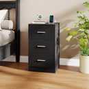 Nightstand with Charging Station End Table with 3 Storage Drawers Bedside Table for Bedroom by LJGDeals