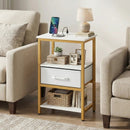 Nightstand with Charging Station and Adjustable Fabric Drawer for Bedroom and Living Room by LJGDeals